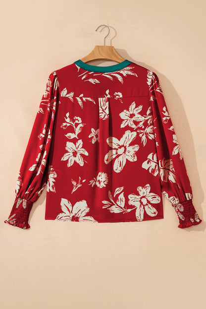 Magnolia Tied Neck Floral Blouse