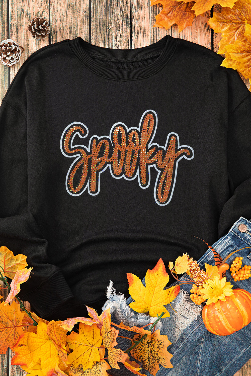 Spooky Sparkle Rhinestone Sweatshirt