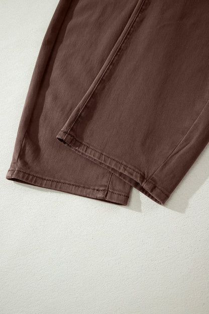 Patch-Pocket Ankle Barrel Jeans