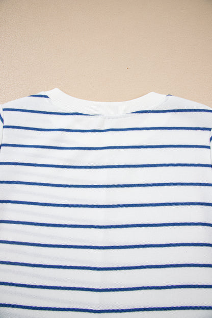 Sail Blue Stripe Wide-Leg Pant Set