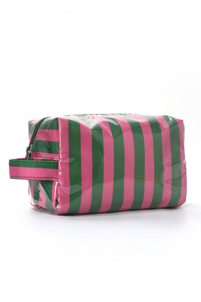 Sunlit Striped PVC Cosmetic Bag