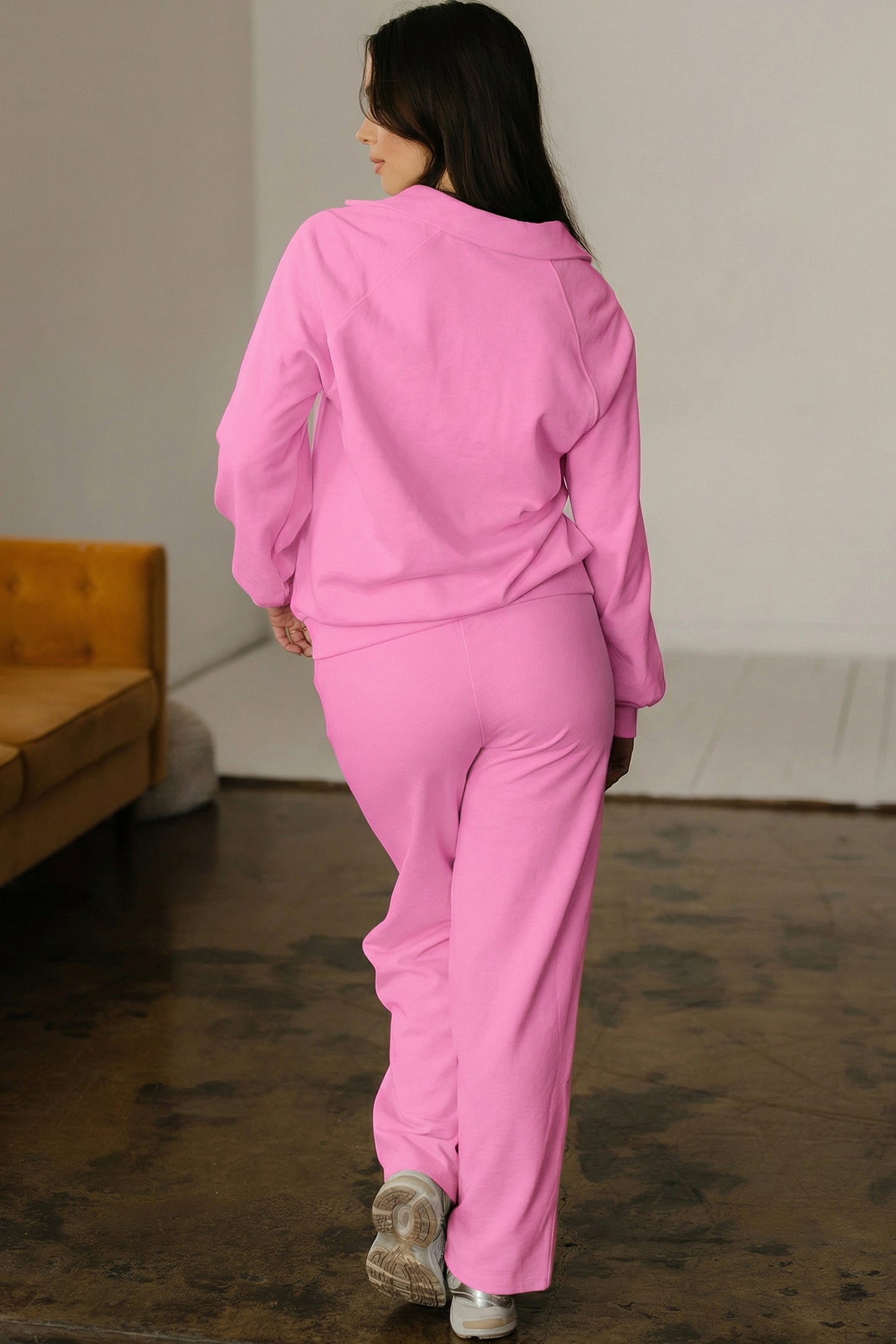 Sunday Stroll Polo Collar Sweatpants Set