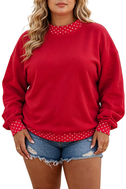 Field Day Polka Dot Plus Size Sweatshirt