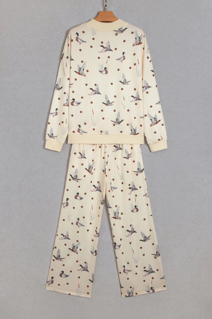 Mallard Polka Dot Sweatshirt & Pants Set