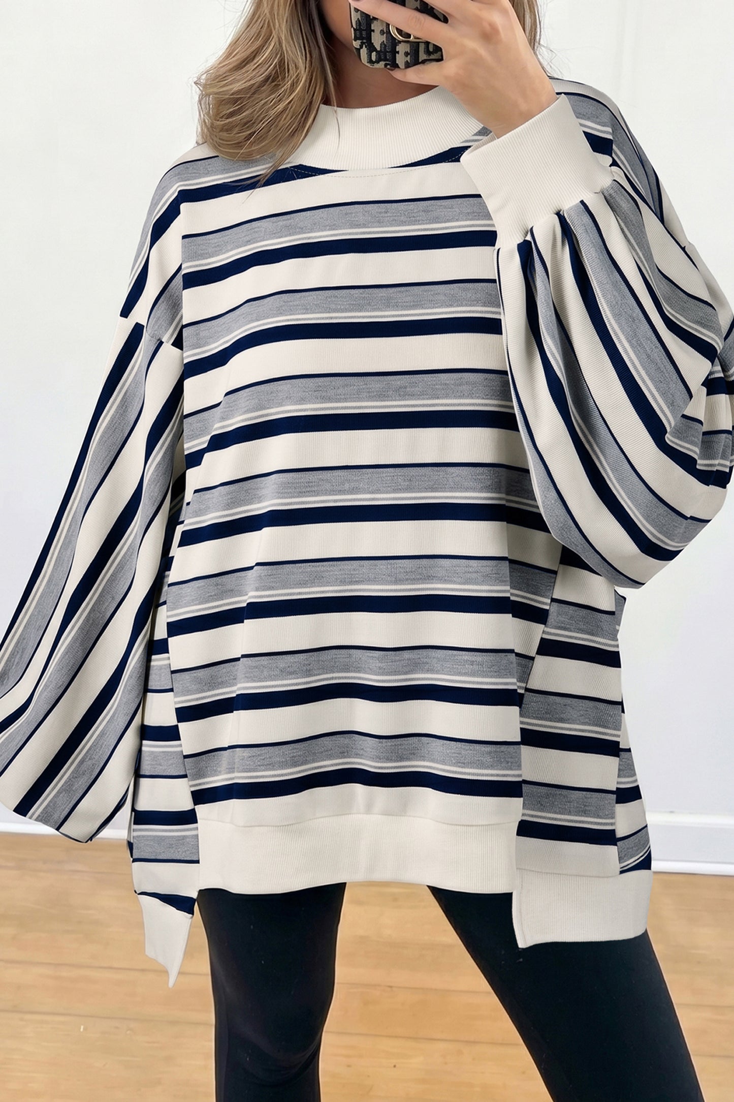 Seaside Stripe Ribbed Sweatshirt