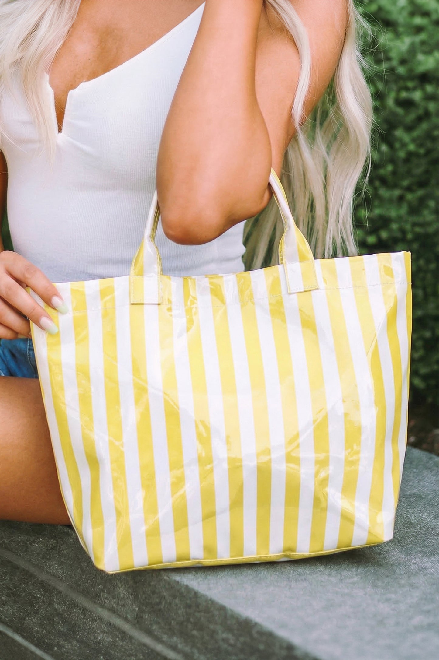 Boardwalk Striped Vinyl Tote
