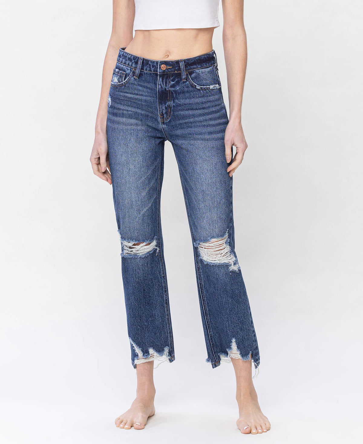 High Rise Relaxed Straight Jeans