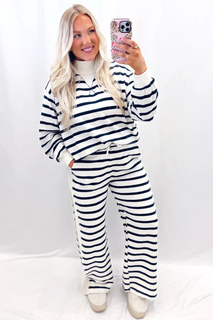 Coastal Stripe Ribbed Pant Set