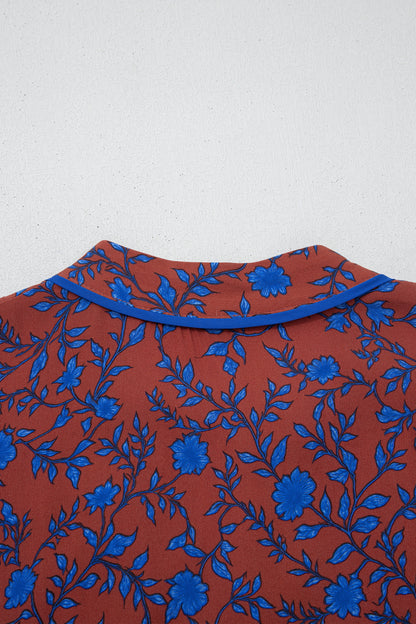 Autumn Bloom Floral Puff Sleeve Dress