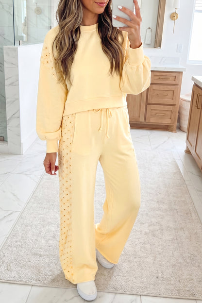 Lacewood Eyelet Pullover Pants Set
