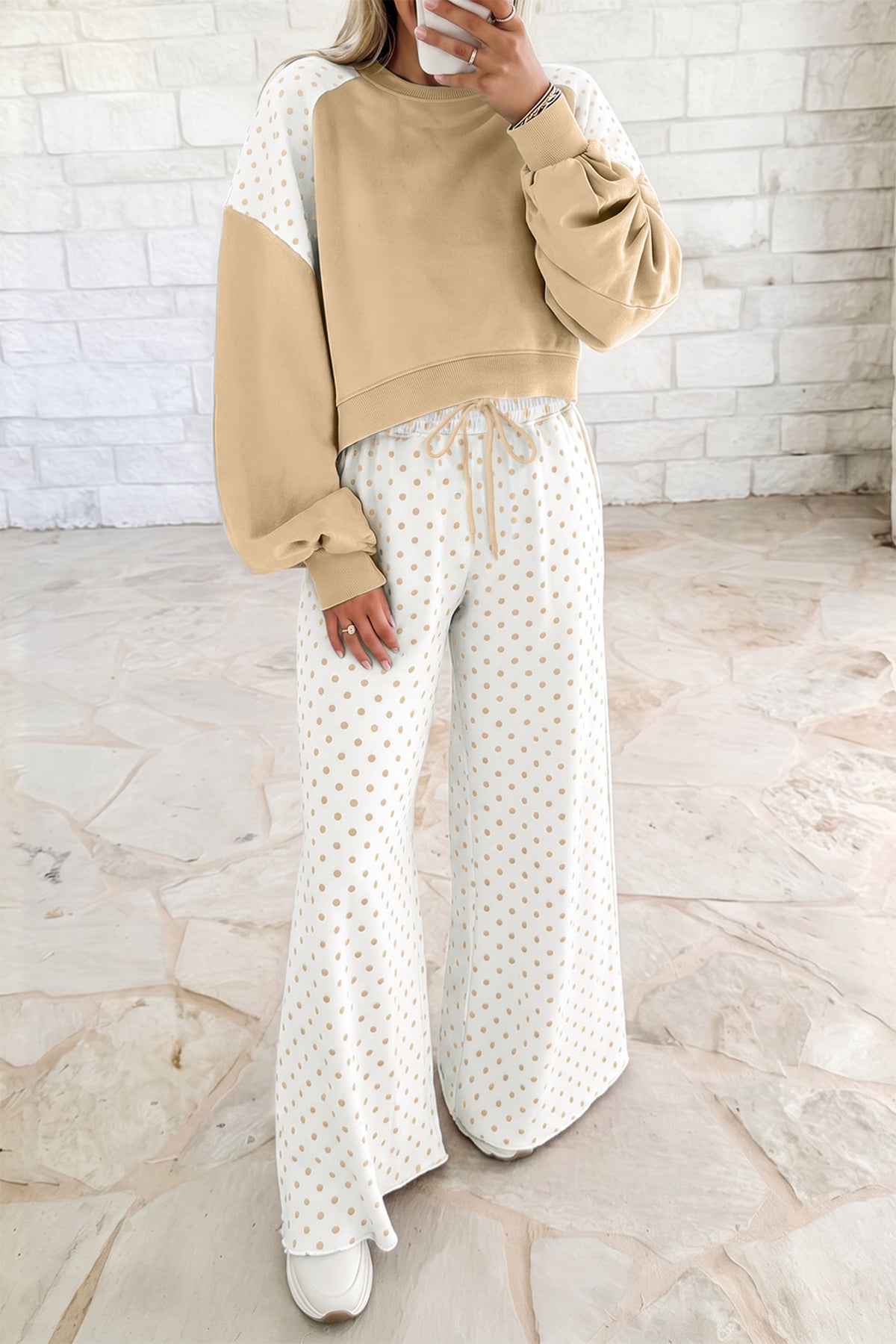 Polka Dot Colorblock Lounge Set