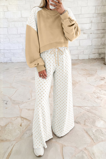Polka Dot Colorblock Lounge Set