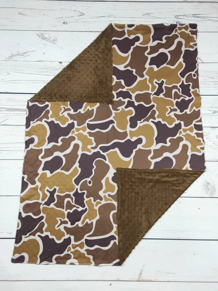 Baby Dark Brown Camouflage Print Blanket