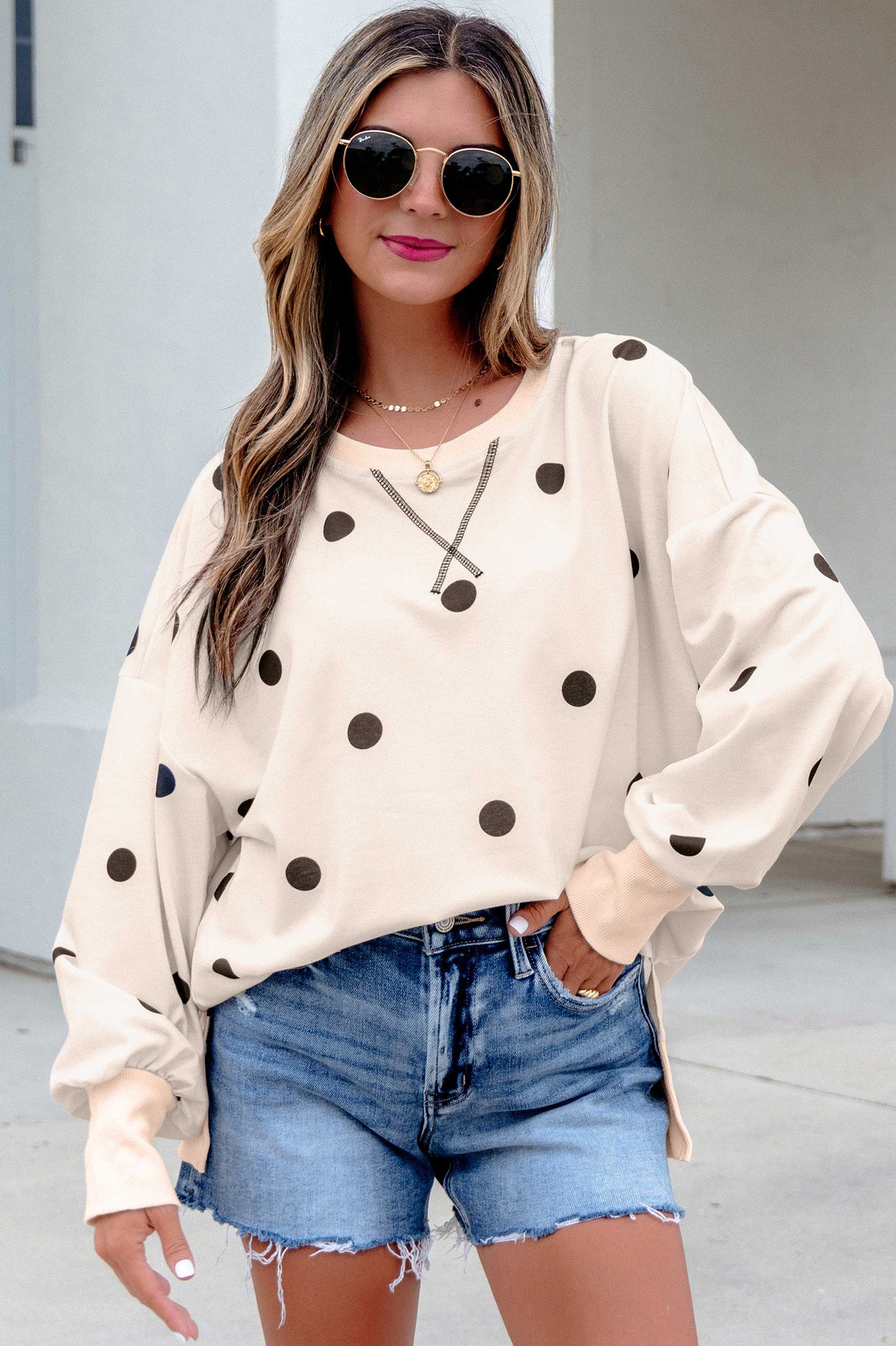 Sunny Side Polka Dot Pullover Top