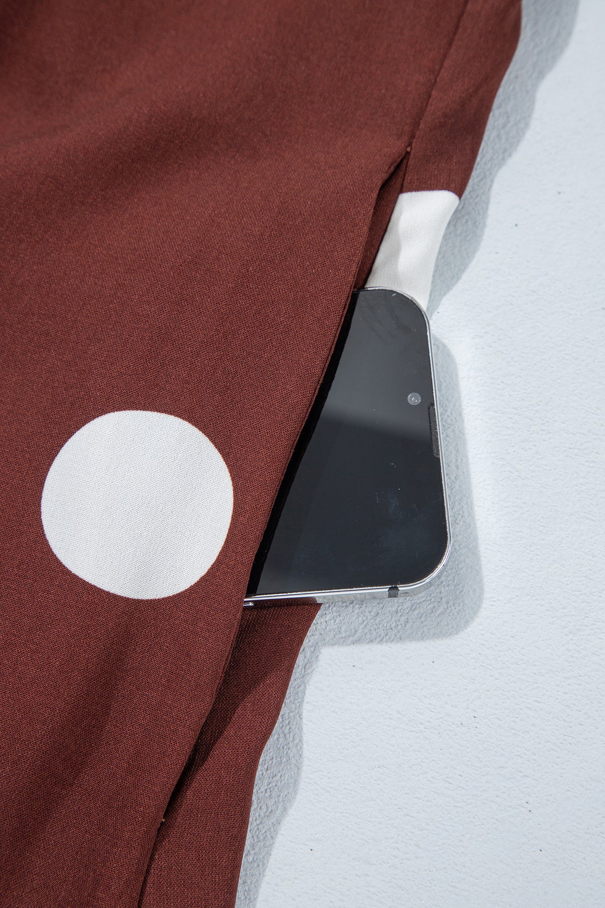 Brown Polka Dot Tie-Waist Dress