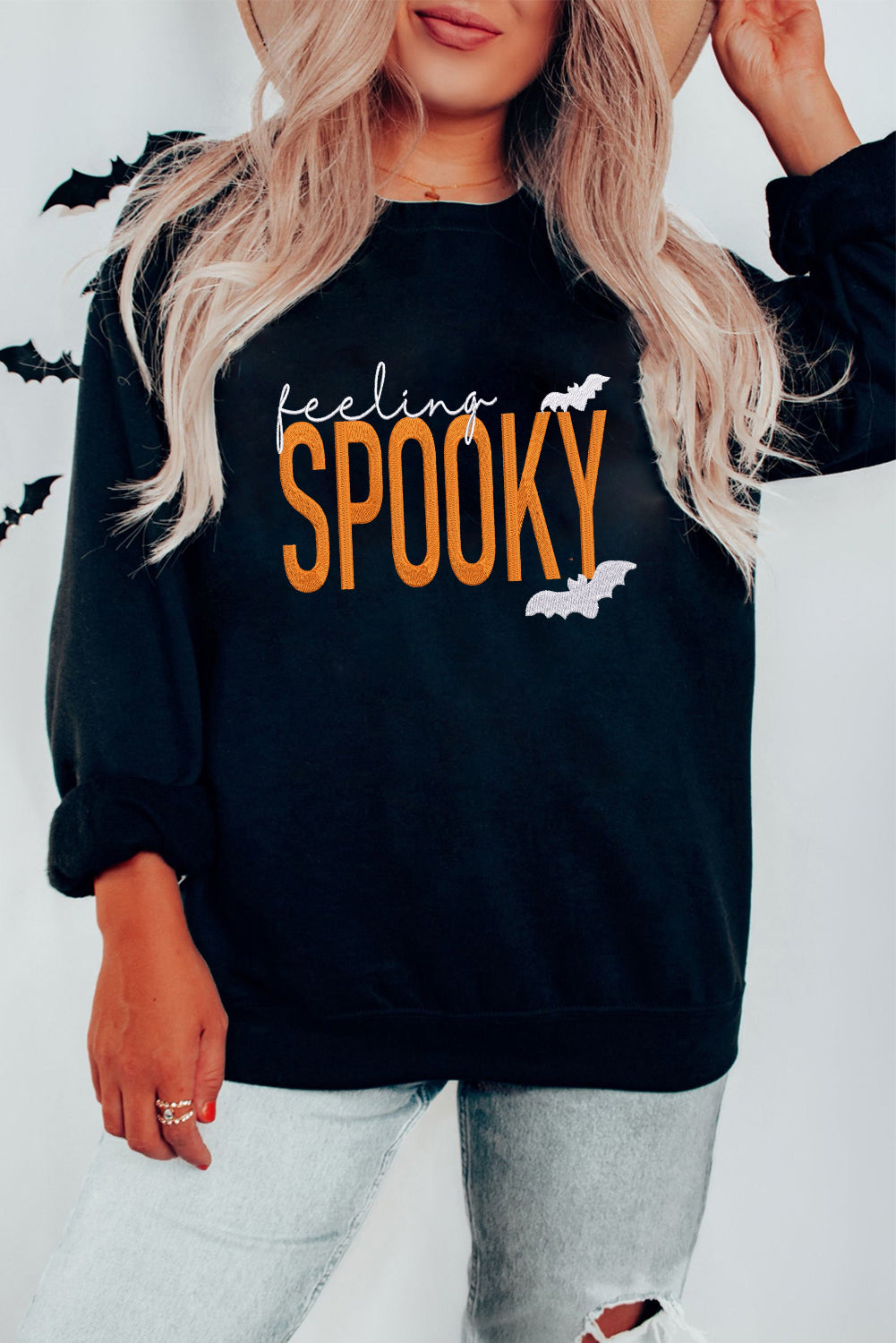 Feeling Spooky Embroidered Sweatshirt