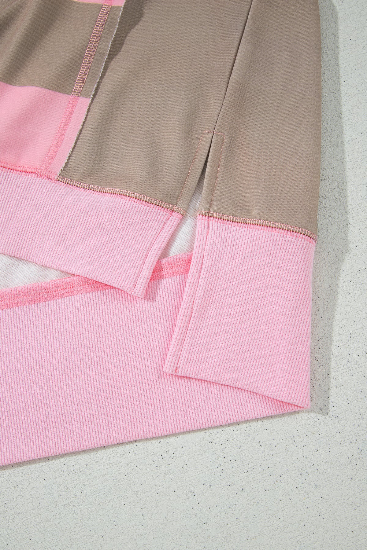 Striped Colorblock Pocket Sweatshirt