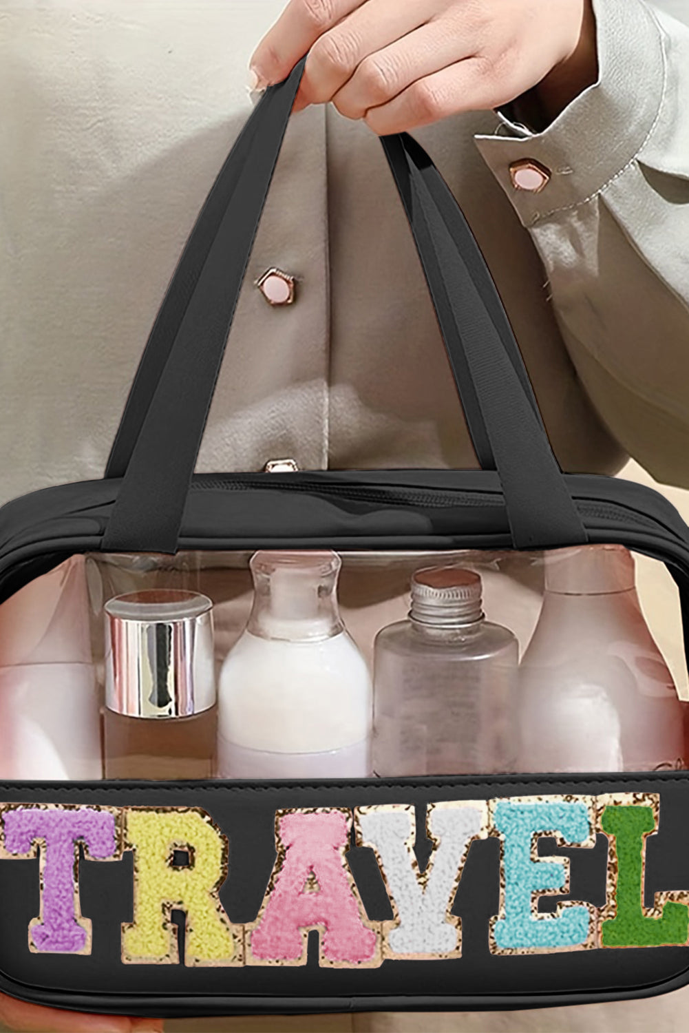 Jet Set Clear Travel Makeup Bag