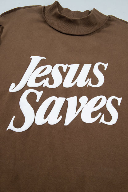Jesus Saves Mock Neck Sweatshirt