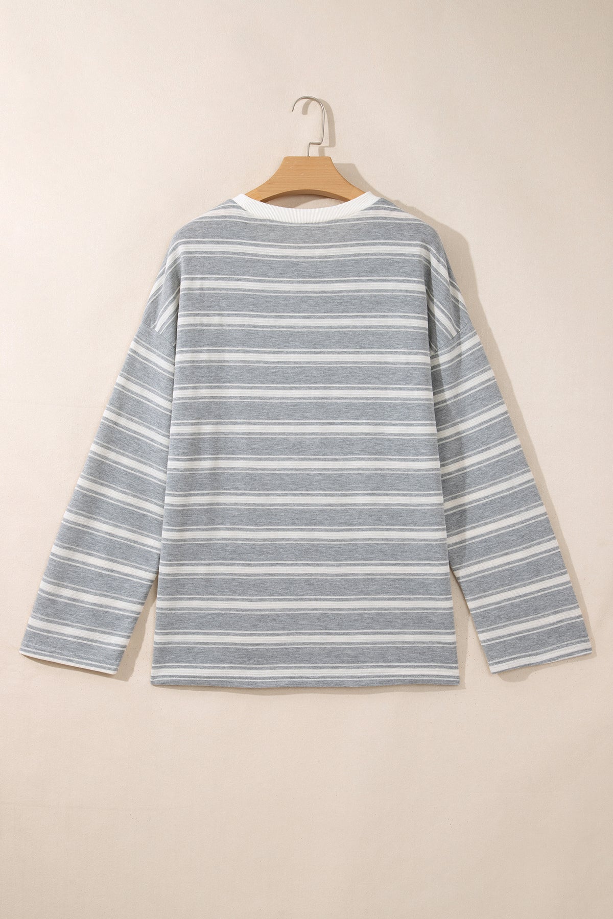Gray Stripe Relaxed Tunic Top