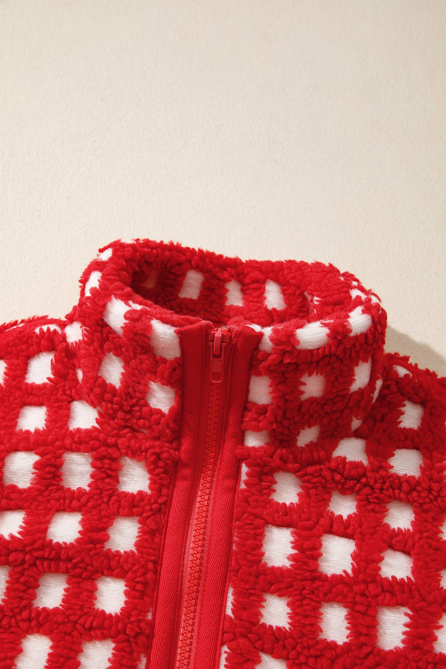 Red Pine Plaid Sherpa Jacket