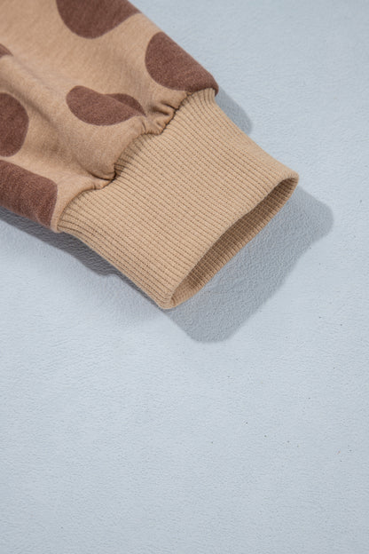 Khaki Polka Dot Relaxed Pant Set