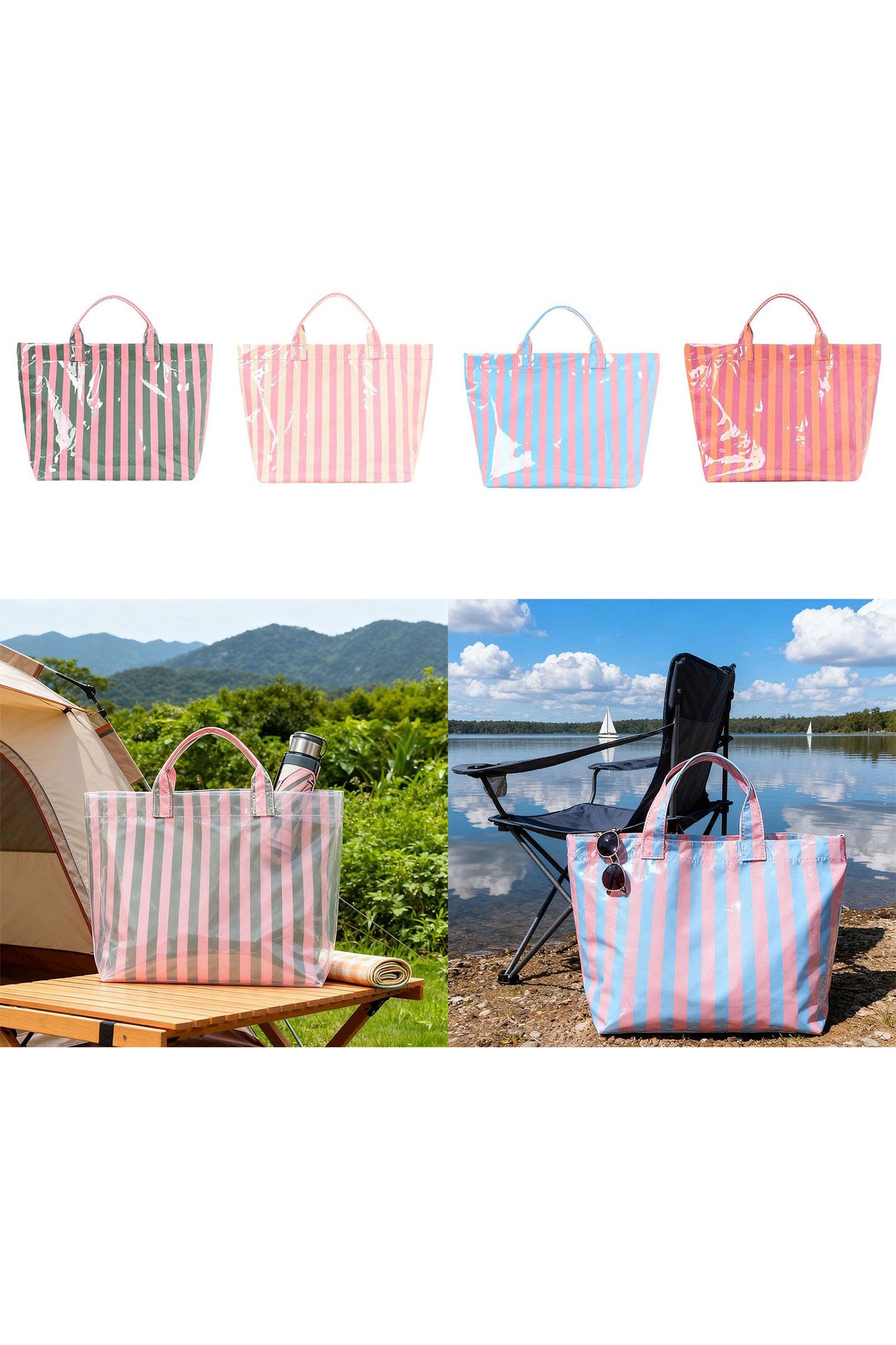 Boardwalk Striped Vinyl Tote