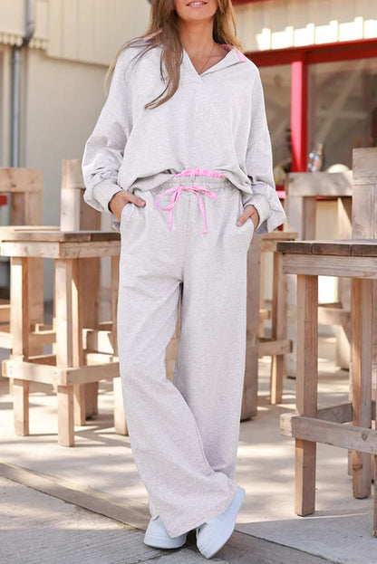 Front Porch Frill Collar Pullover Pants Set