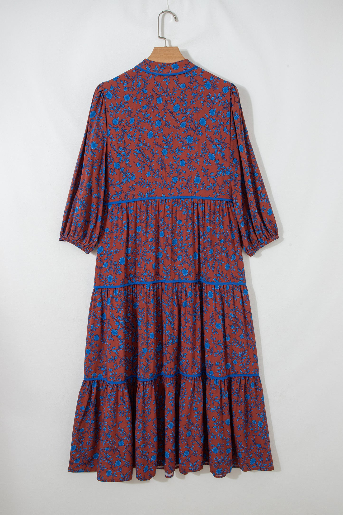 Autumn Bloom Floral Puff Sleeve Dress