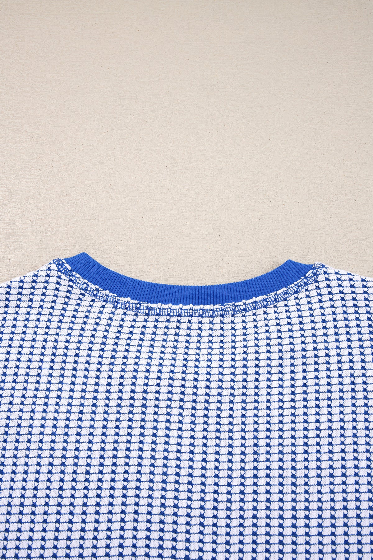 Waffle-Knit Exposed-Seam Side-Slit Top