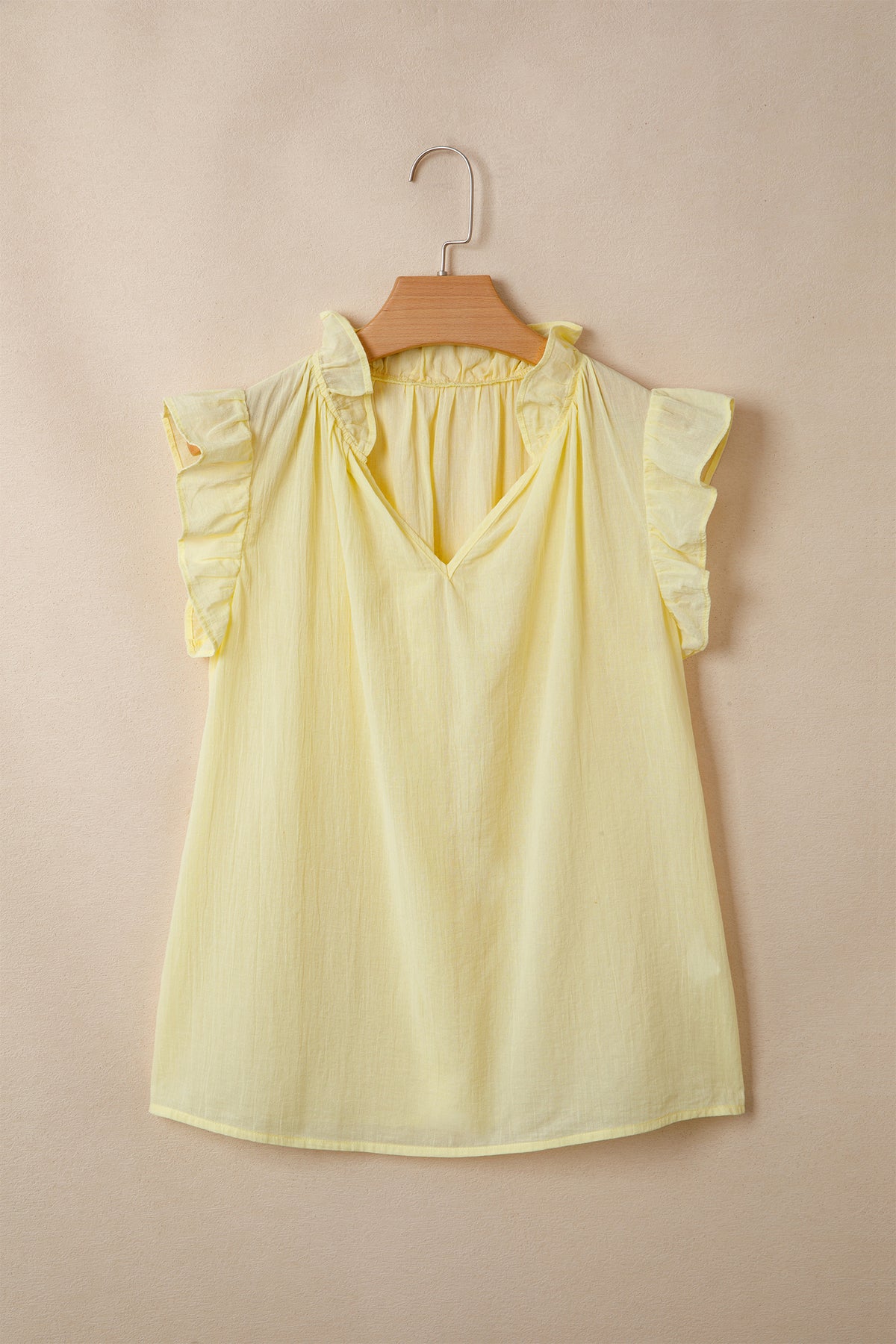 Ruffle-Trim Sleeveless V-Neck Top