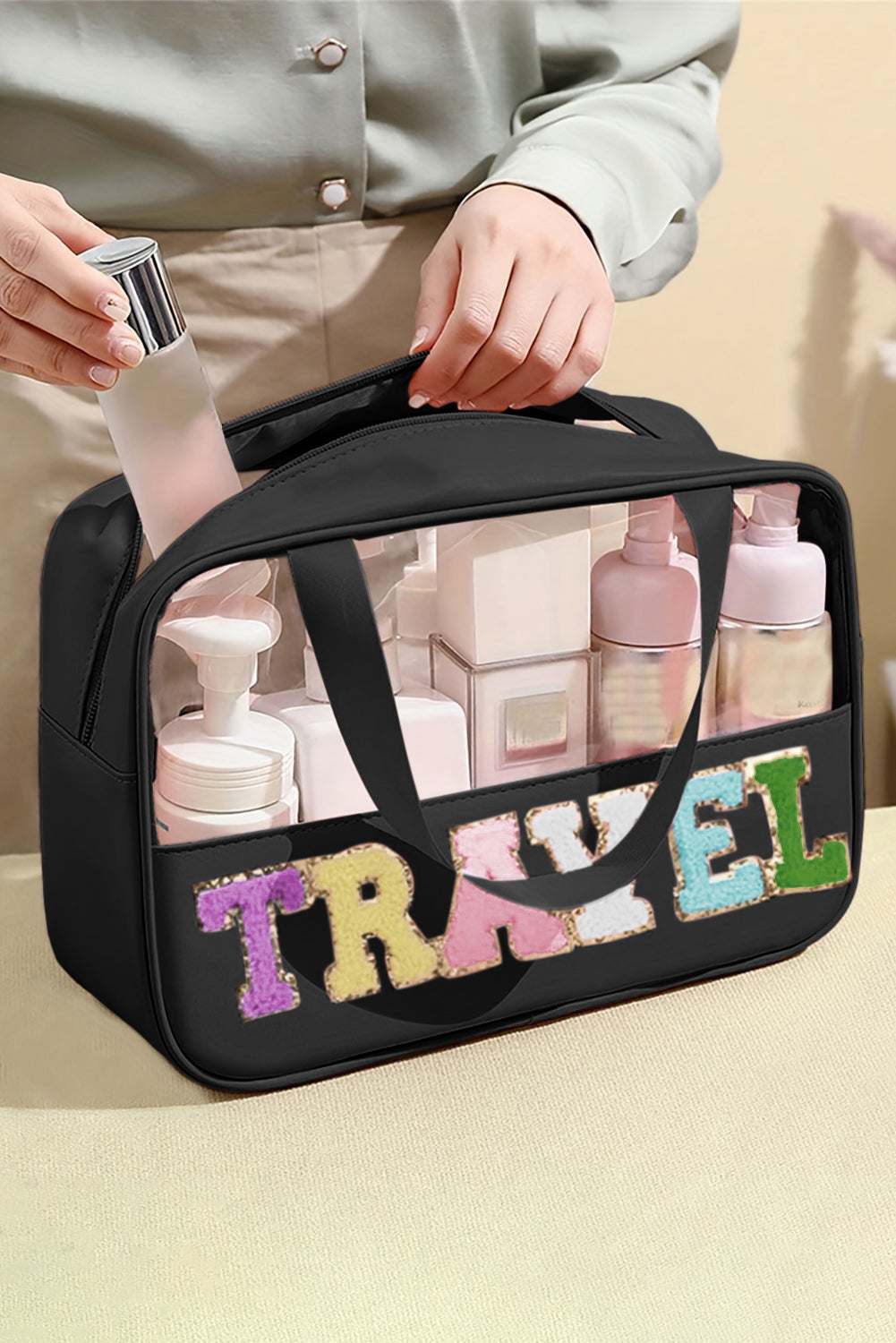 Jet Set Clear Travel Makeup Bag