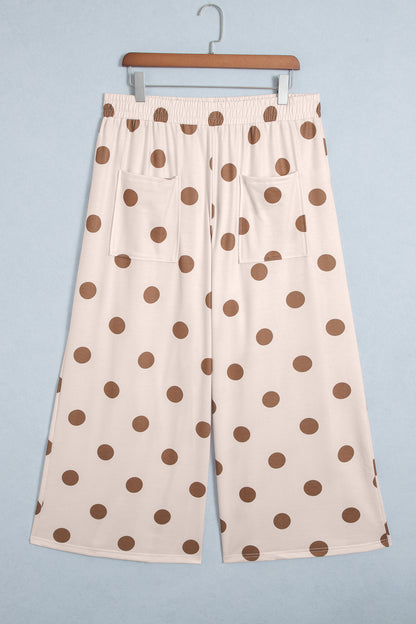 Daybreak Polka Dot Plus Size Wide Leg Pants