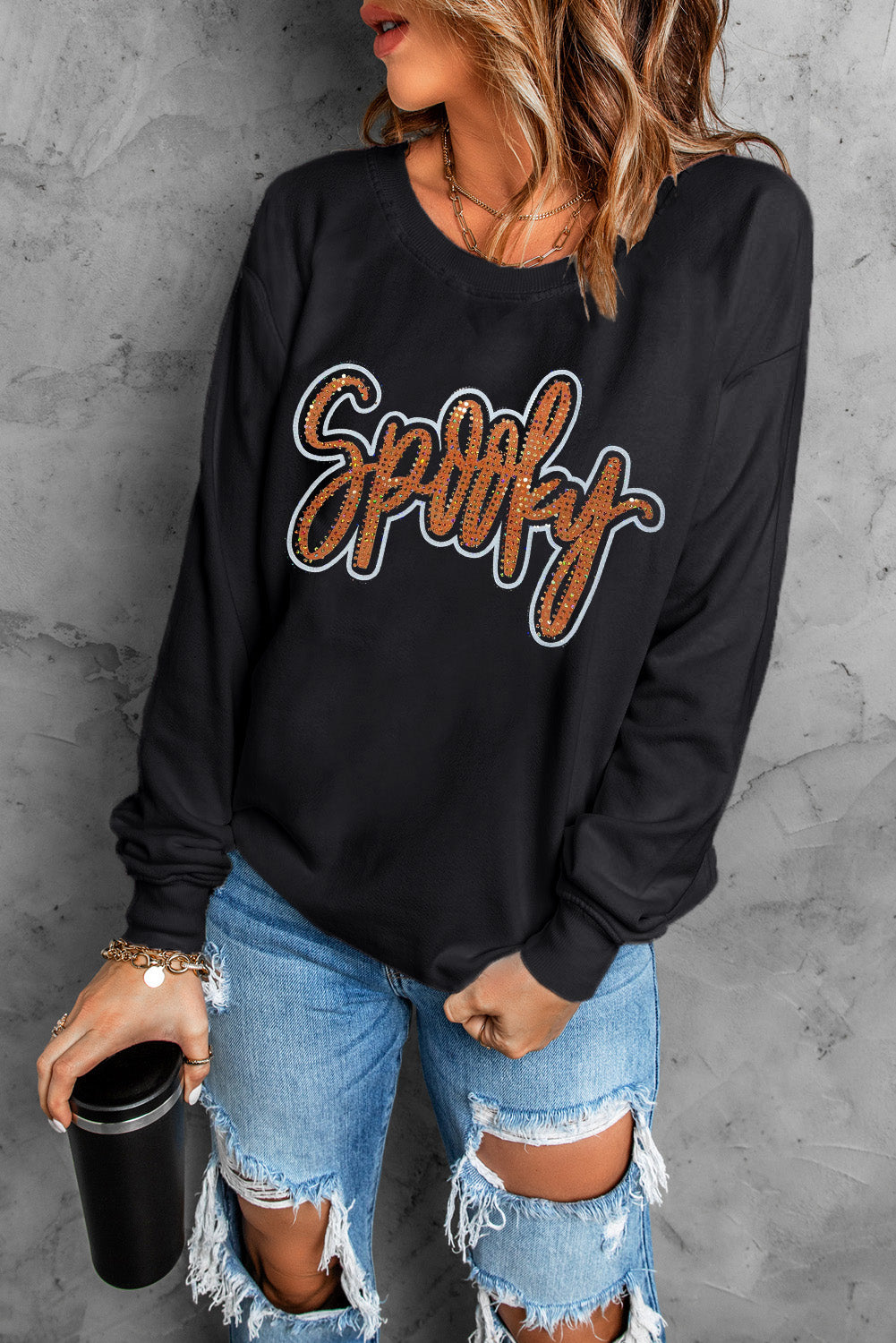 Spooky Sparkle Rhinestone Sweatshirt