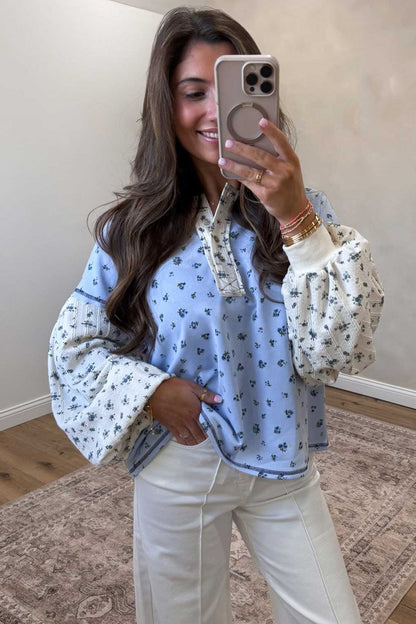 Bluebell Floral Contrast Top