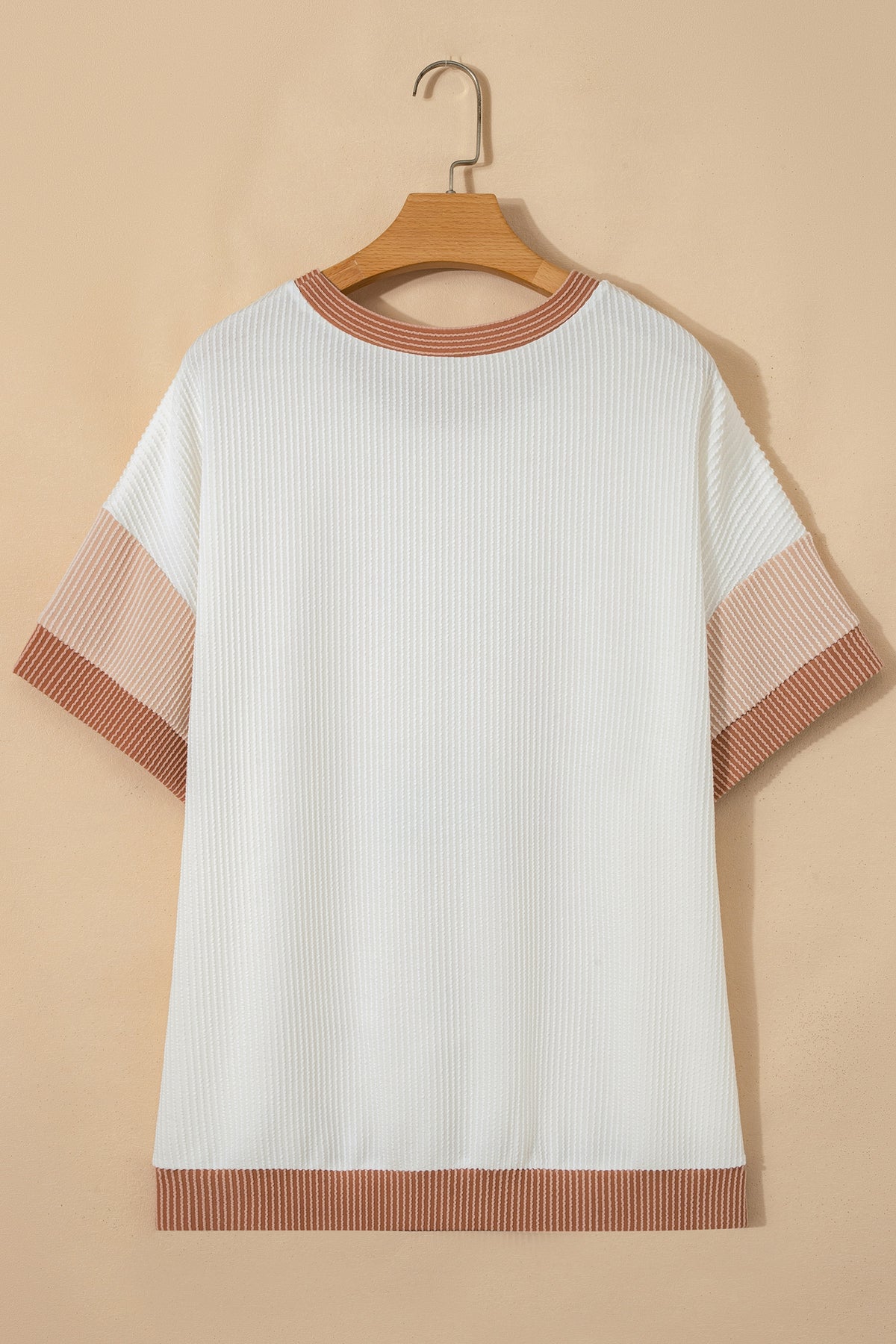 Apricot Bow Ribbed Tee
