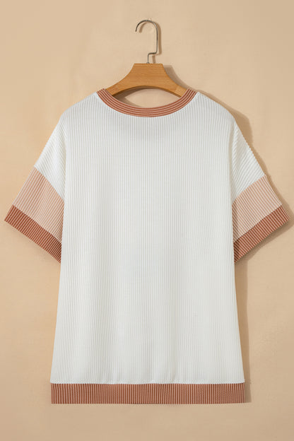 Apricot Bow Ribbed Tee