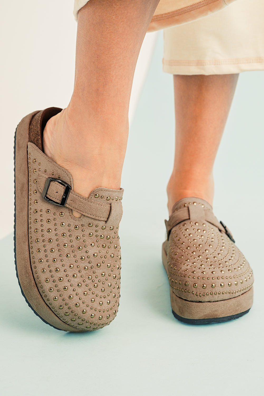 Canyon Rivet Buckle Platform Slippers
