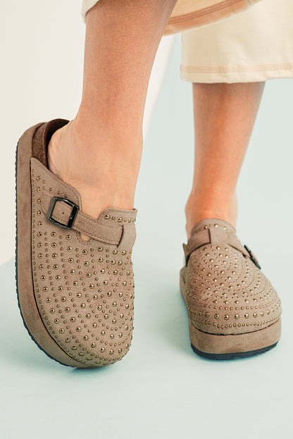 Canyon Rivet Buckle Platform Slippers
