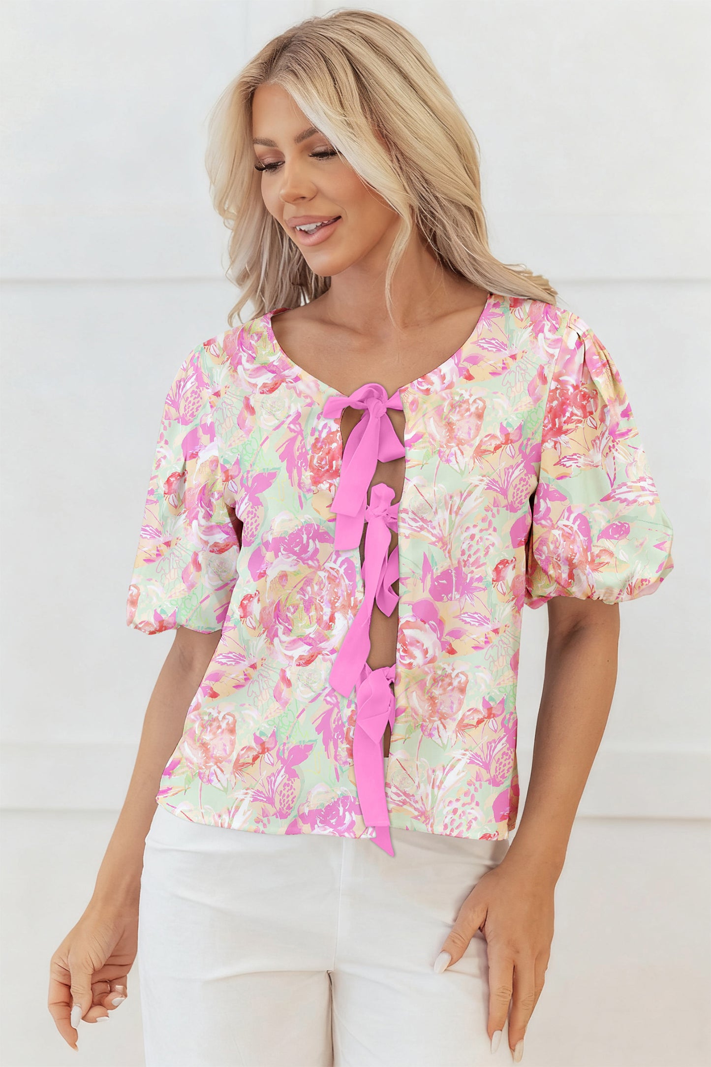 Sweet Talk Floral Puff Sleeve Blouse