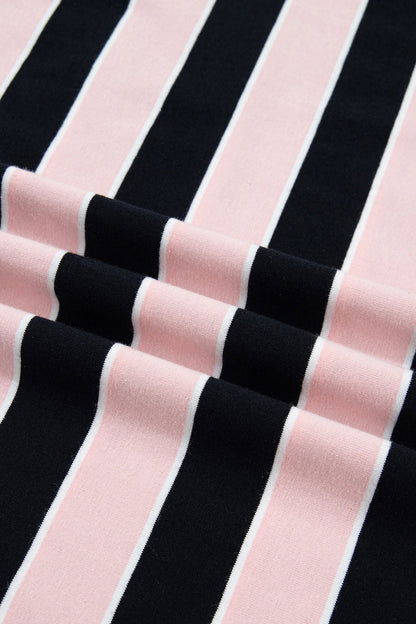 Stripe Oversized Long Sleeve Top & Shorts Set