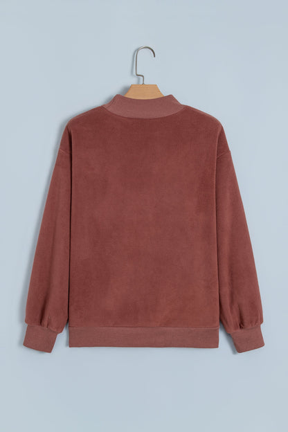Polka Dot/GOOD DAY Letter Print Reversible Sweatshirt