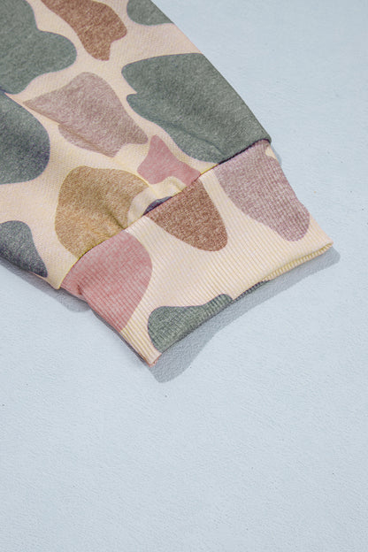 Cedar Camo Ribbed Plus Size Sweatshirt