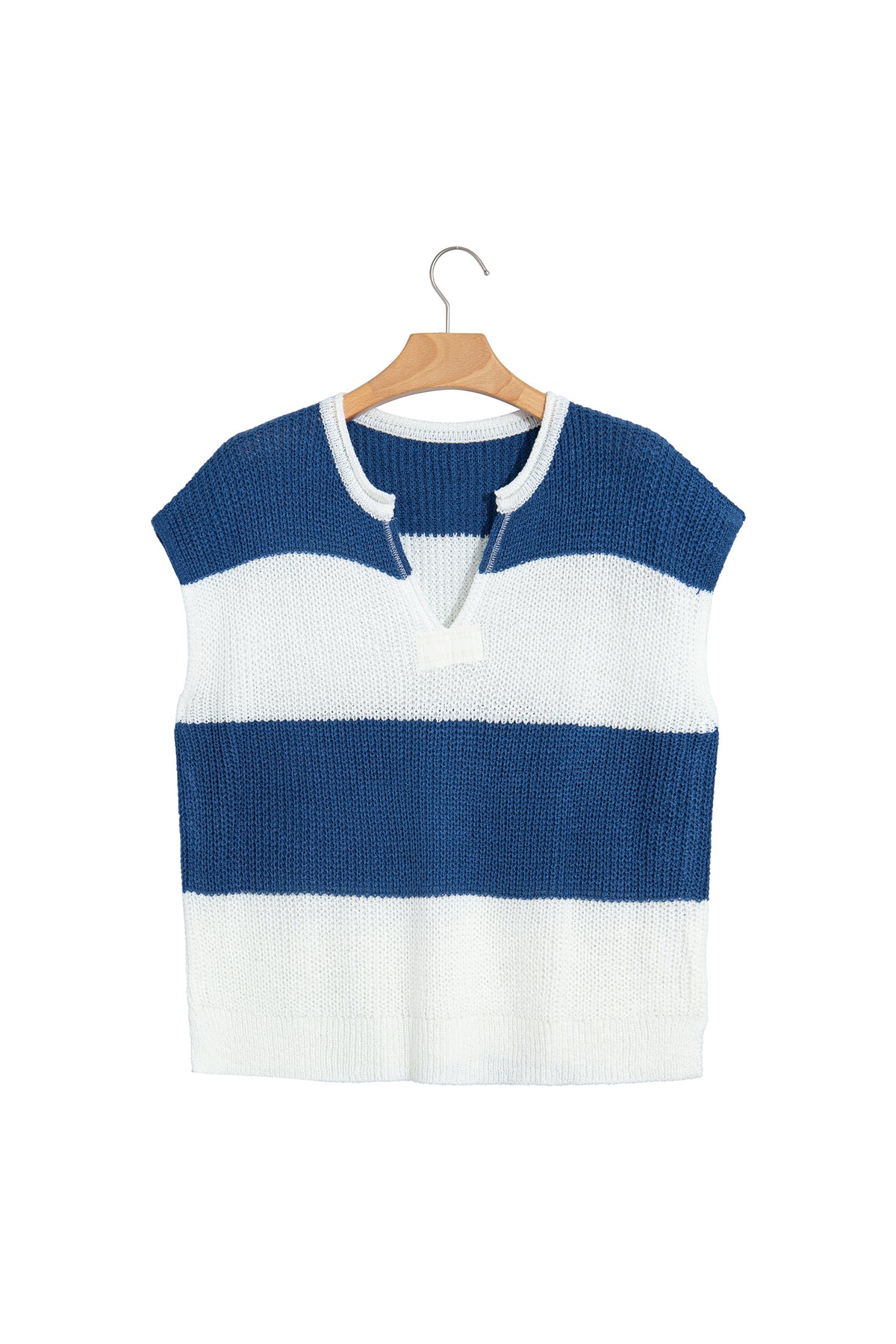 Colorblock Stripe Short Sleeve Sweater