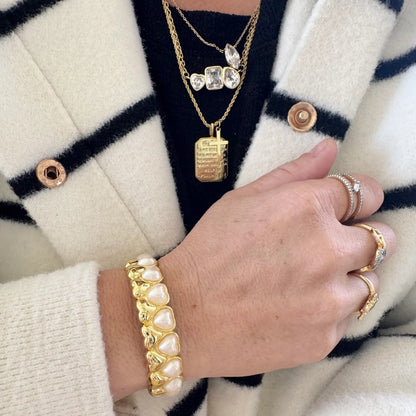 Pearl Heart Cuff