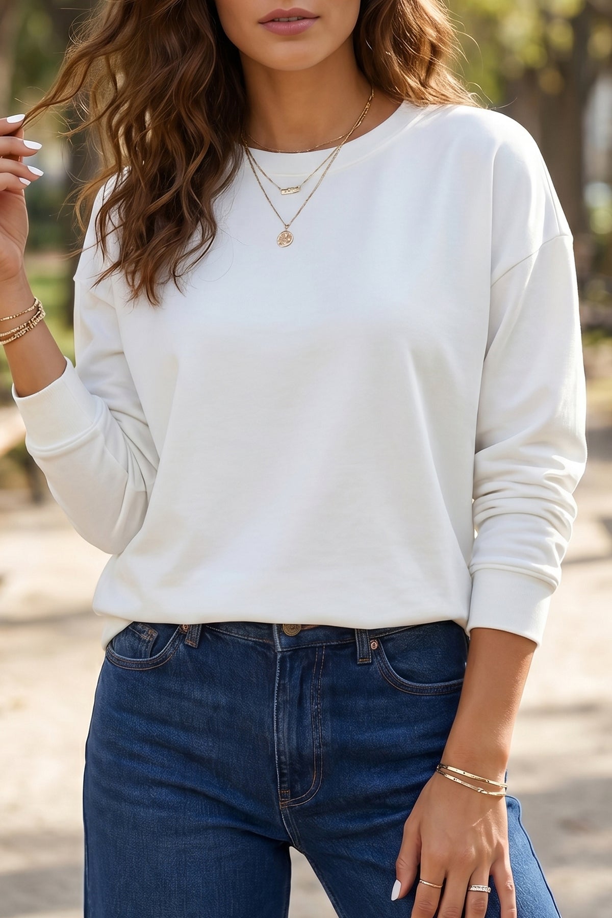 Essential Drop-Shoulder Long Sleeve Top