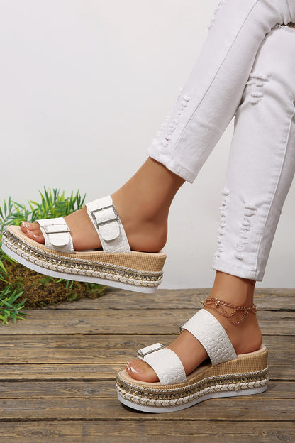 Golden Hour Metallic Wedge Slippers