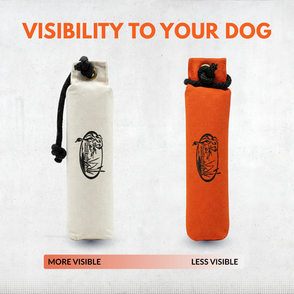 HuntEmUp 3 in Canvas Dog Training Bumper White