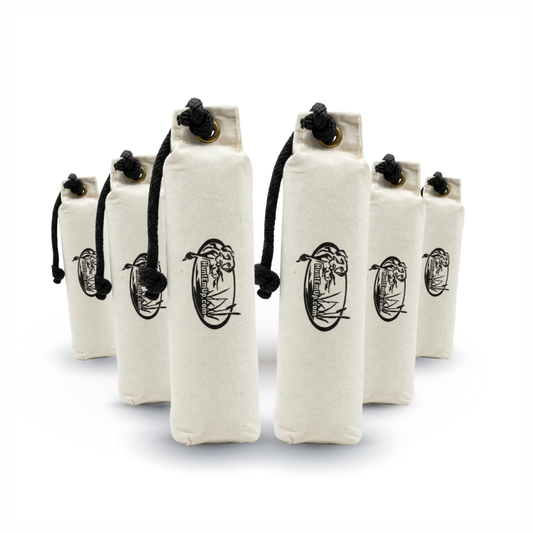 White Canvas Dog Training Bumpers – 6 Pack