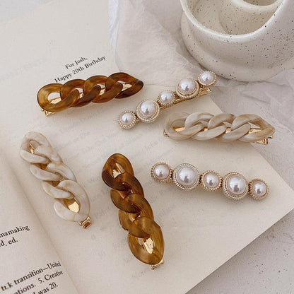 Pearl Chain Hairpin Set - Wedding & Party Hair Accessories
